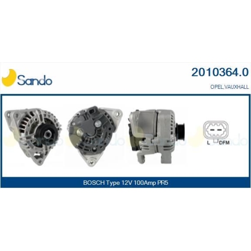 Generator Sando 2010364.0 f&uuml;r Opel General Motors