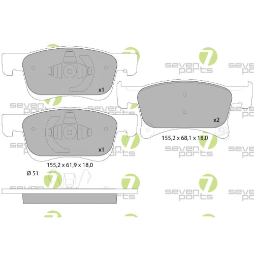 Bremsbelagsatz Scheibenbremse 7 Seven Parts SVP28230 für Citroën Opel Peugeot