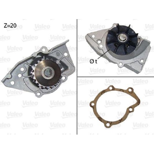 Wasserpumpe Motork&uuml;hlung Valeo 506574 f&uuml;r Citro&euml;n Fiat Peugeot Suzuki
