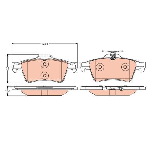 Bremsbelagsatz Scheibenbremse Trw GDB2086 Cotec f&uuml;r Vauxhall Volvo Chevrolet