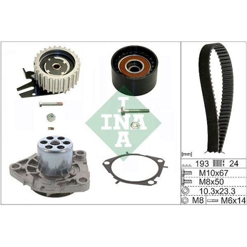 Wasserpumpe + Zahnriemensatz Schaeffler Ina 530 0561 30 f&uuml;r Alfa Romeo Chrysler