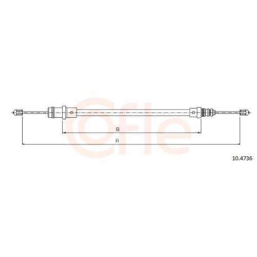 Seilzug Feststellbremse Cofle 10.4736 für Citroën Fiat Peugeot Vorne