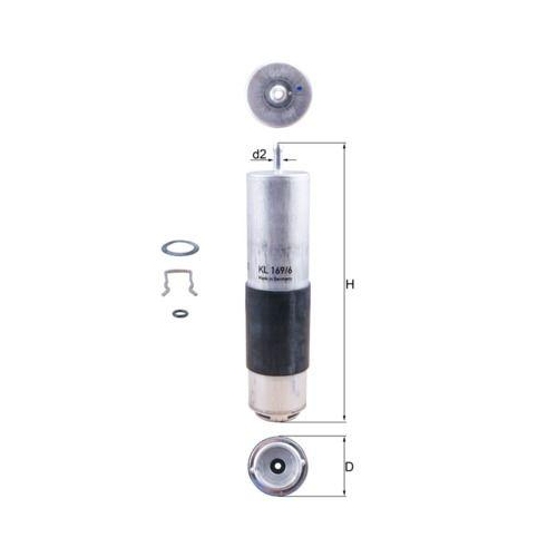 Kraftstofffilter Mahle KL 169/6D f&uuml;r Mercedes Benz Mercedes Benz Mercedes Benz
