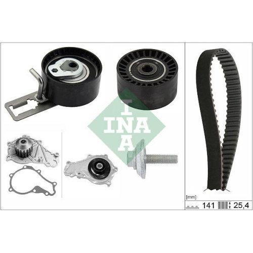 Wasserpumpe + Zahnriemensatz Schaeffler Ina 530 0611 30 f&uuml;r Citro&euml;n Fiat Ford