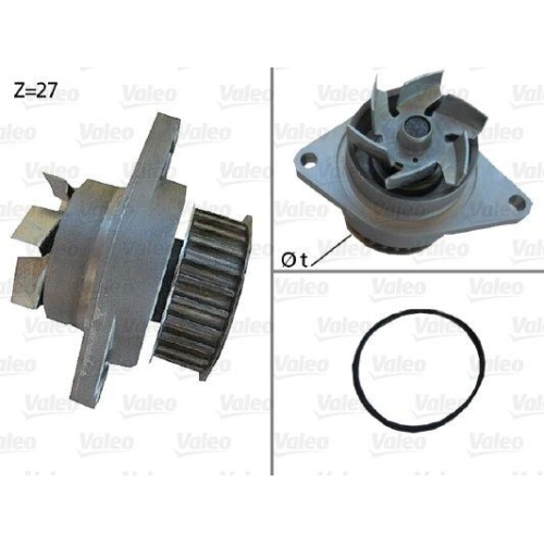 Wasserpumpe Motork&uuml;hlung Valeo 506385 f&uuml;r Seat Skoda VW