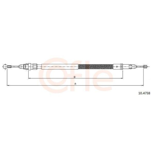 Cavo Comando Freno Stazionamento Cofle 10.4738 per Citroën Fiat Peugeot