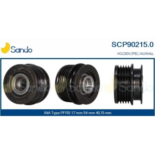 Riemenscheibe Generator Sando SCP90215.0 f&uuml;r Opel General Motors Ika