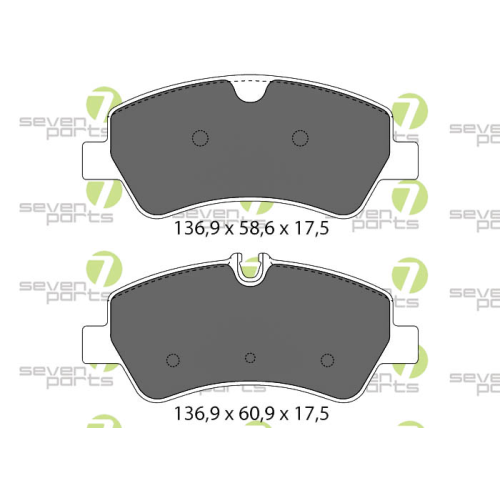 Bremsbelagsatz Scheibenbremse 7 Seven Parts SVP28290 für Ford 1. Hinterachse