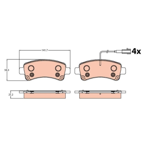 Bremsbelagsatz Scheibenbremse Trw GDB2106 f&uuml;r Vauxhall Citro&euml;n Fiat Iveco Opel