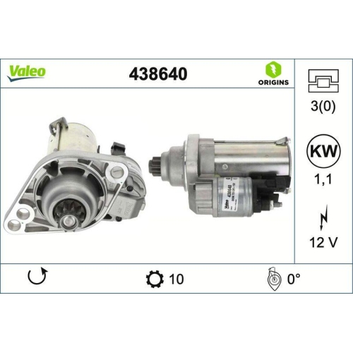Starter Valeo 438640 Valeo Origins - New O.e. Technologie f&uuml;r Audi Ford Seat VW