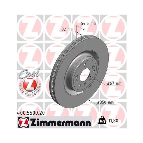 Bremsscheibe Zimmermann 400.5500.20 Coat Z f&uuml;r Mercedes Benz Mercedes Benz