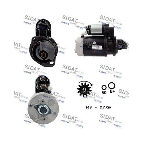 Starter Sidat S12BH0801A2 f&uuml;r Mercedes Benz Mercedes Benz Mwm Fendt Lombardini