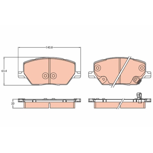 Bremsbelagsatz Scheibenbremse Trw GDB3629 f&uuml;r Alfa Romeo Fiat Jeep (gac Fca)