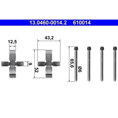 Zubehörsatz Scheibenbremsbelag Ate 13-0460-0014-2 für Bmw Hinterachse