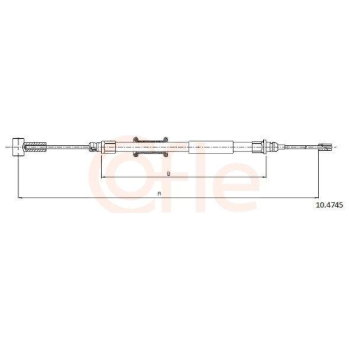 Seilzug Feststellbremse Cofle 10.4745 für Citroën Fiat Peugeot Hinten Links