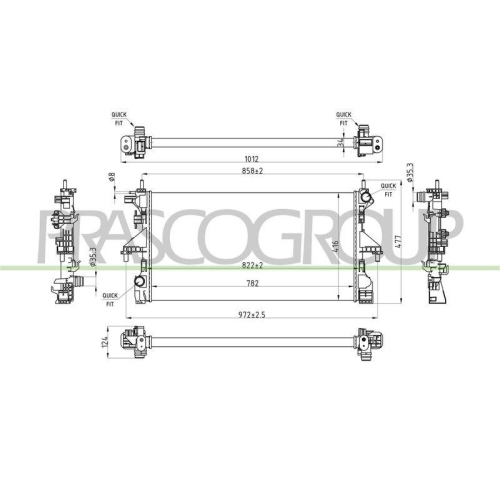 K&uuml;hler Motork&uuml;hlung Prasco CI954R001 Aq f&uuml;r Citro&euml;n Fiat Peugeot