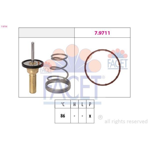 Thermostat K&uuml;hlmittel Facet 7.8736 Made In Italy - Oe Equivalent f&uuml;r Opel Suzuki