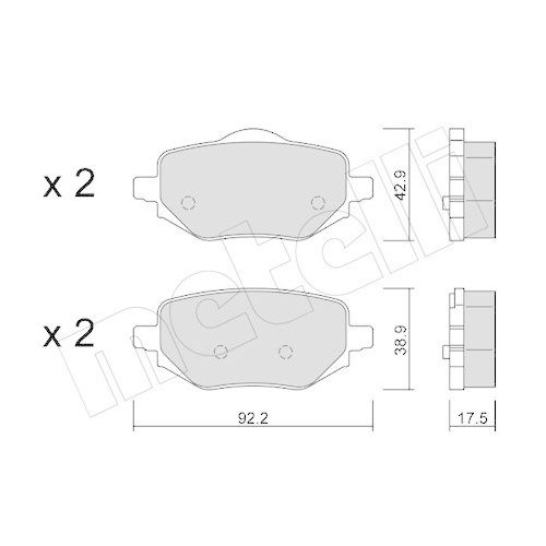 Bremsbelagsatz Scheibenbremse Metelli 22-1323-0 f&uuml;r Citro&euml;n Opel Peugeot DS