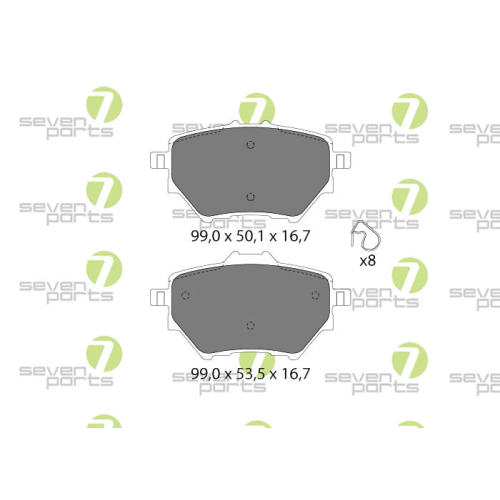 Bremsbelagsatz Scheibenbremse 7 Seven Parts SVP28430 f&uuml;r Citro&euml;n Opel Peugeot