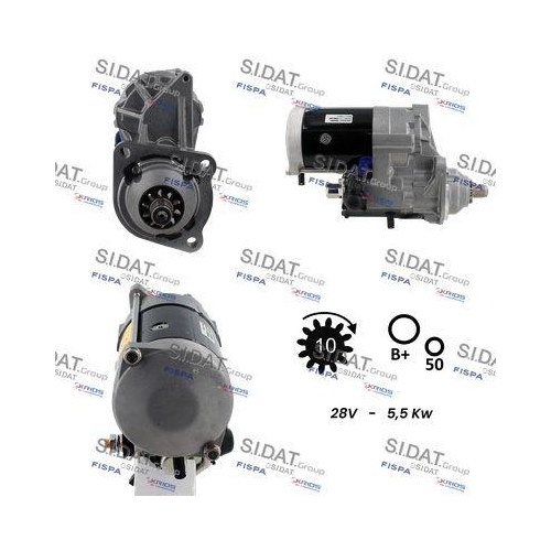 Starter Sidat S24DE0129 f&uuml;r Cummins Komatsu