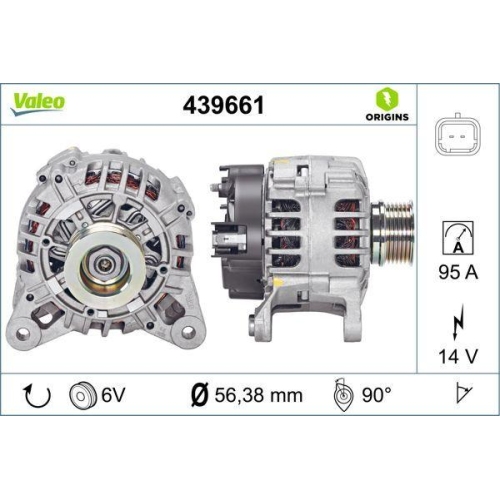 Generator Valeo 439661 Valeo Origins New Oe Technologie f&uuml;r Renault Dacia