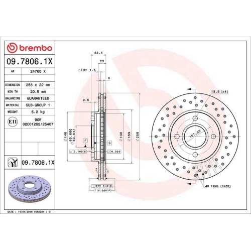 2X Brembo Bremsscheibe Vorderachse Xtra Line - Xtra f&uuml;r Ford Mazda