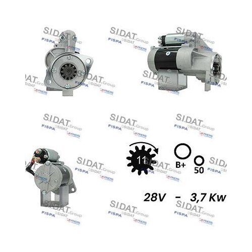 Starter Sidat S24HT0031 f&uuml;r Isuzu Hitachi Jcb