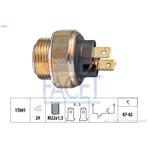 Temperaturschalter K&uuml;hlerl&uuml;fter Facet 7.5017 Made In Italy - Oe Equivalent f&uuml;r