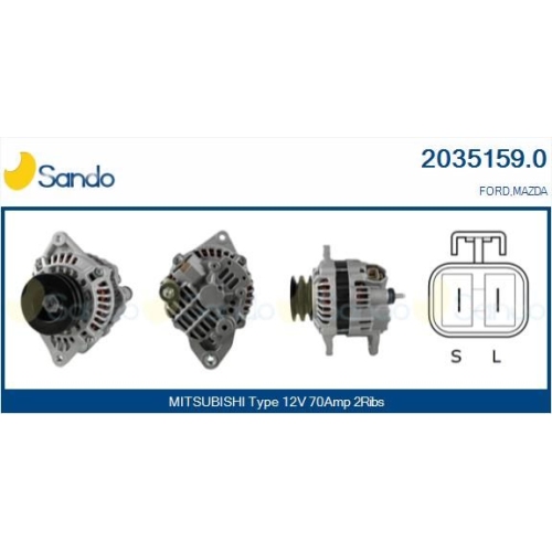 Generator Sando 2035159.0 f&uuml;r Ford Mazda Mitsubishi