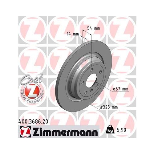 Bremsscheibe Zimmermann 400.3686.20 Coat Z f&uuml;r Mercedes Benz Mercedes Benz