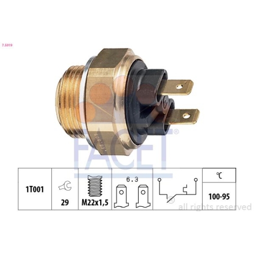 7.5682 interruptor de temperatura ventilador del radiador para Ford Facet