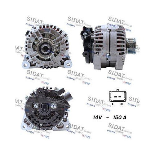 Alternator Sidat A12BH0004A2 for Alfa Romeo Citroën Fiat Lancia Peugeot Suzuki