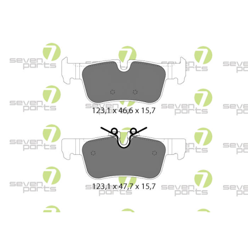 Bremsbelagsatz Scheibenbremse 7 Seven Parts SVP28520 f&uuml;r Bmw Mini 1. Hinterachse