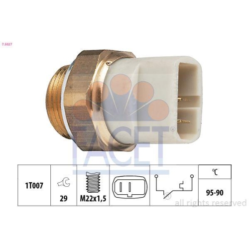 Temperature Switch Radiator Fan Facet 7.5027 Made In Italy - Oe Equivalent for