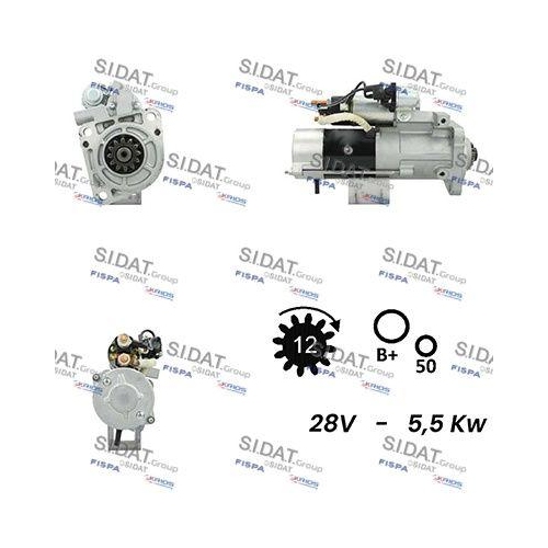 Starter Sidat S24MH0075 f&uuml;r Mitsubishi Renault Volvo Kalmar Irion