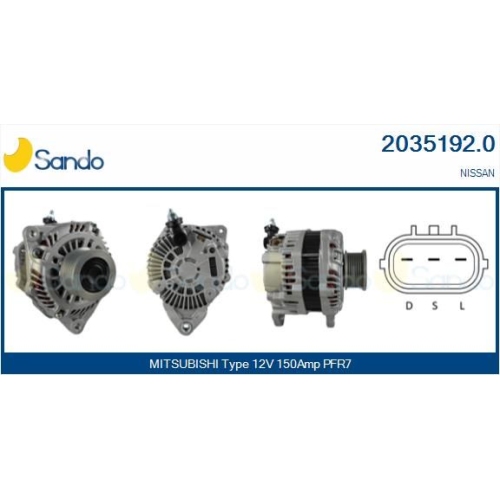 Generator Sando 2035192.0 f&uuml;r Mitsubishi Nissan