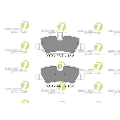 Bremsbelagsatz Scheibenbremse 7 Seven Parts SVP28560 f&uuml;r Bmw Mini 1. Hinterachse