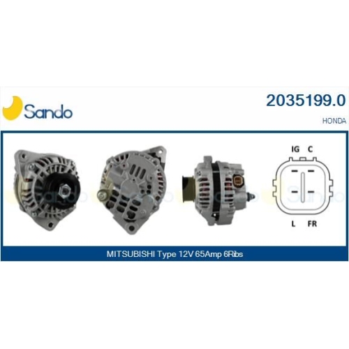 Generator Sando 2035199.0 f&uuml;r Honda Mitsubishi