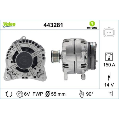 Generator Valeo 443281 Valeo Origins New Oe Technologie f&uuml;r Nissan Renault Dacia