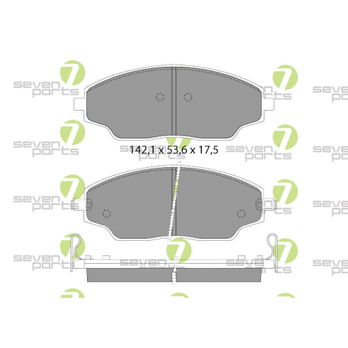 Bremsbelagsatz Scheibenbremse 7 Seven Parts SVP28590 f&uuml;r Chevrolet Daewoo
