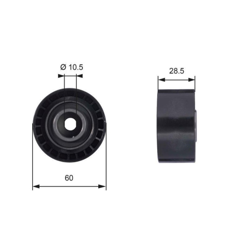 Umlenk /f&uuml;hrungsrolle Zahnriemen Gates T42036 Powergrip&trade; f&uuml;r Ford Porsche