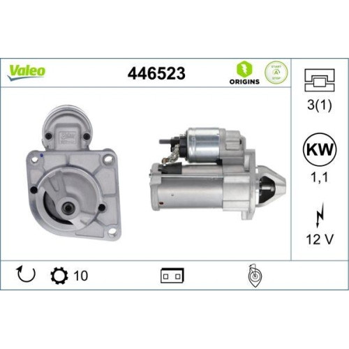 Starter Valeo 446523 Valeo Origins New Stop&start Oe Technologie für Alfa Romeo