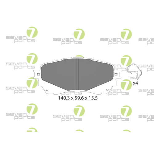 Bremsbelagsatz Scheibenbremse 7 Seven Parts SVP28600 f&uuml;r Mazda 1. Vorderachse