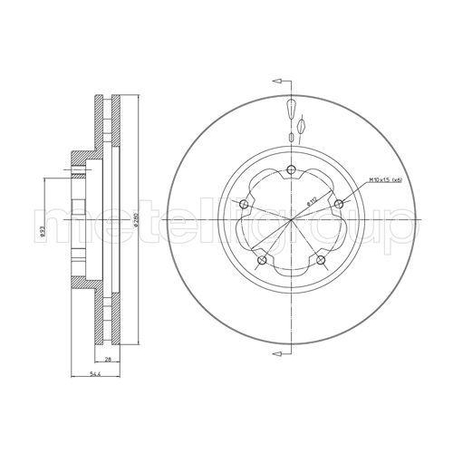 Bremsscheibe Metelli 23-0898 f&uuml;r Ford Vorderachse