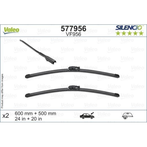 Wischblatt Valeo 577956 Silencio Flat Blade Set f&uuml;r Bmw Vorne