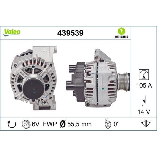 Generator Valeo 439539 Valeo Origins New Oe Technologie f&uuml;r Fiat Lancia Opel Gme