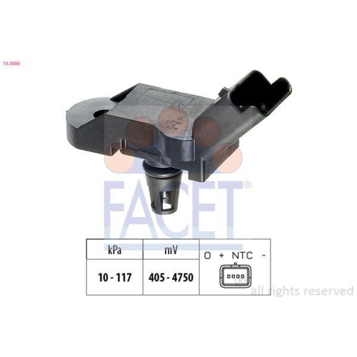 Luftdrucksensor Höhenanpassung Facet 10.3080 Made In Italy - Oe Equivalent für