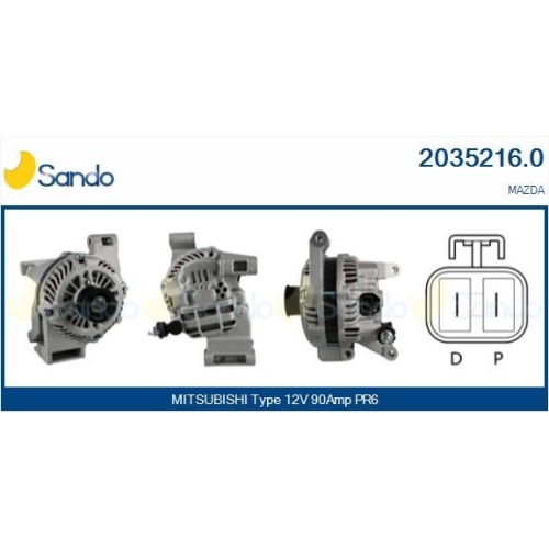 Generator Sando 2035216.0 f&uuml;r Mazda Mitsubishi