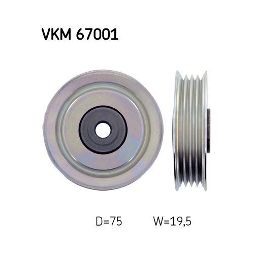 Umlenk /f&uuml;hrungsrolle Keilrippenriemen Skf VKM 67001 f&uuml;r Daihatsu Toyota Oben