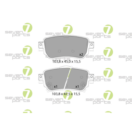 Bremsbelagsatz Scheibenbremse 7 Seven Parts SVP28650 f&uuml;r Nissan Renault